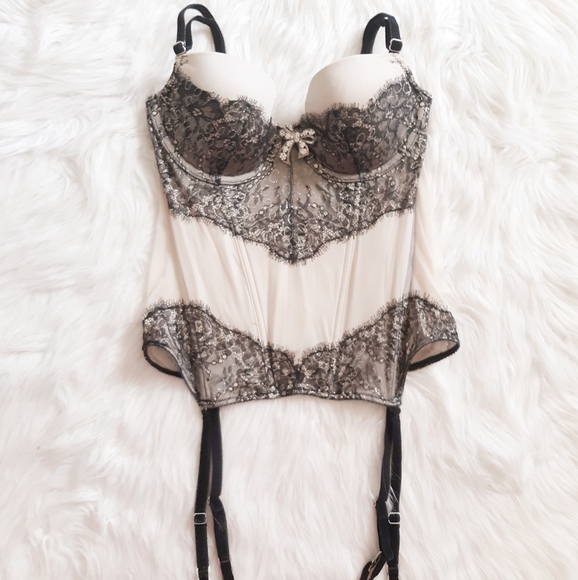 Victoria's Secret Other - VTG VS Rhinestone Garter Corset 34B